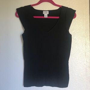 Ann Taylor LOFT Black V Neck Blouse
